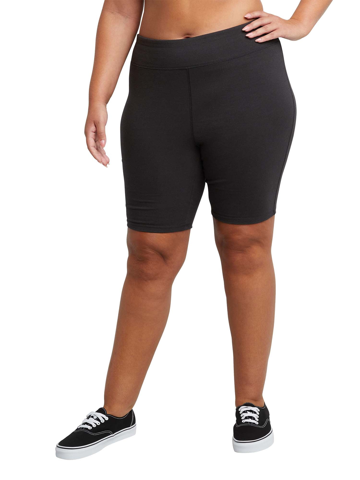 Plus Black Basic Bike Shorts, Plus Size