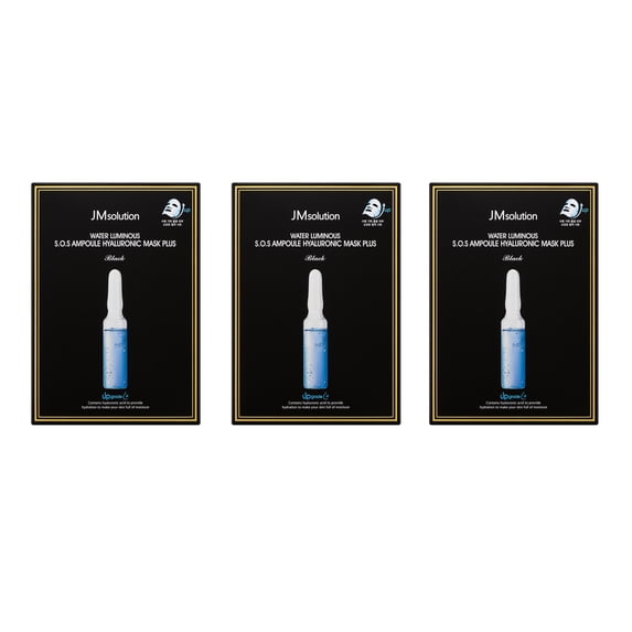 JMSOLUTION WATER LUMINOUS S.O.S AMPOULE HYALURONIC MASK PLUS ( set of 3 boxes)