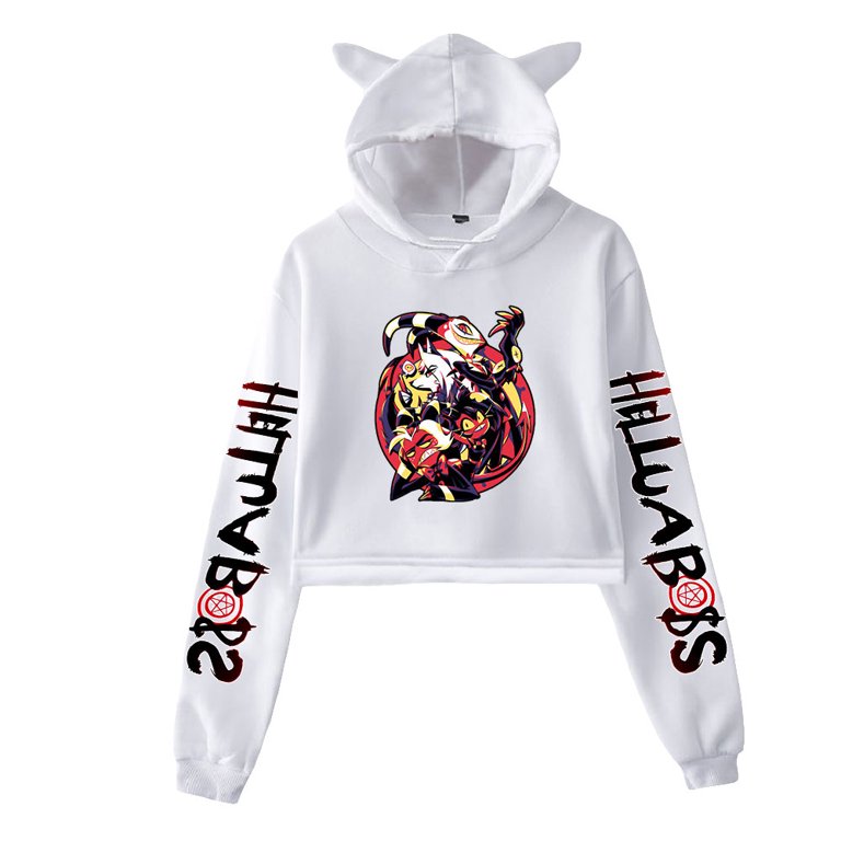 JMSUN Anime Helluva Boss Hoodie Cat Ear Hoodie Womens Girls Cat