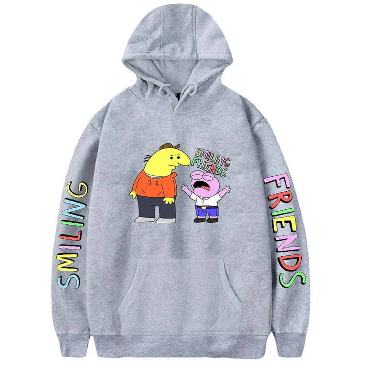JMSUN Anime Smiling Friends Hoodie Cosplay Sweatshirts Kawai Hoody Sweatshirt Harajuku Streetwear Pullover Sweatshirt XXS 3XL