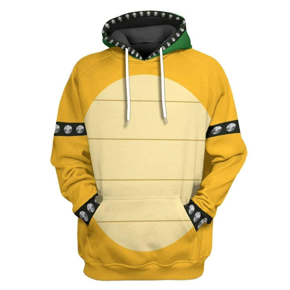 JMSUN Unisex Bowser Costume Adult Hoodie, Anime Mario Luigi Costume