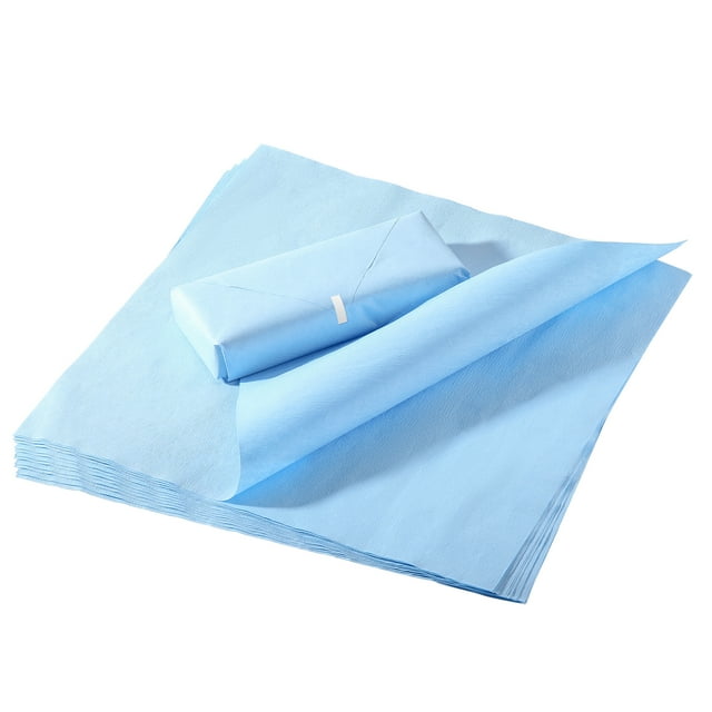 JMU Autoclave Sterilization Wrap Sheets (CSR), Crepe Paper, 12"x12", Blue, 100Pcs/Bag