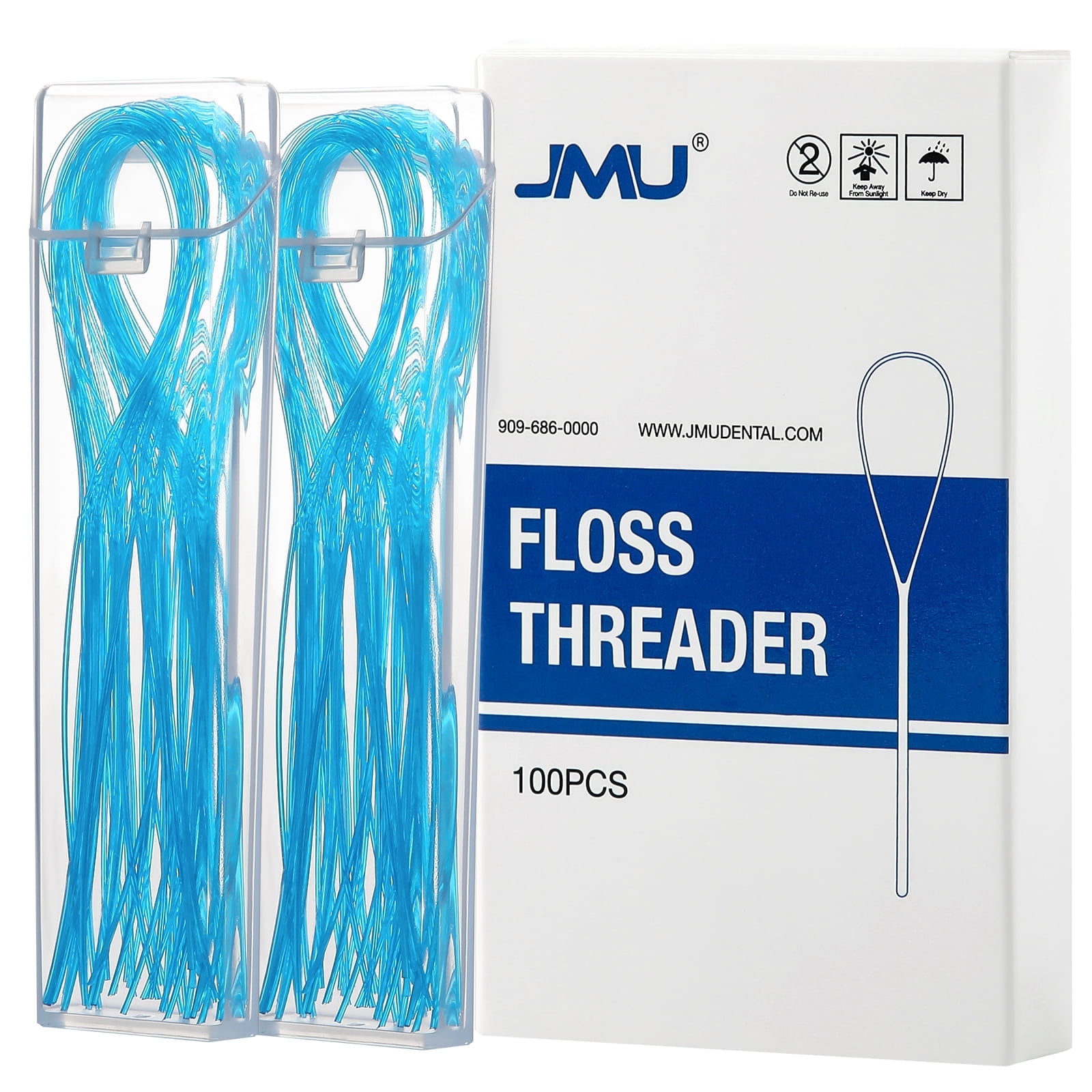 JMU Dental Floss Threaders, Flexible Durable Plastic, 100 Pcs, For ...