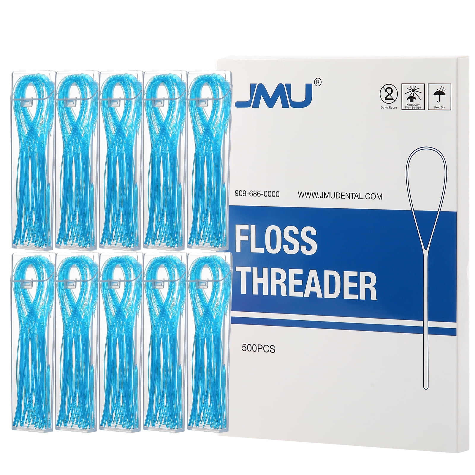 JMU Dental Floss Threaders, 500 Pcs, Flexible and Durable, Portable ...
