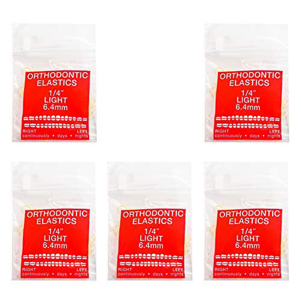 JMU Orthodontic Elastics 1/4 Inch Light 2.5oz 500 pack Intraoral