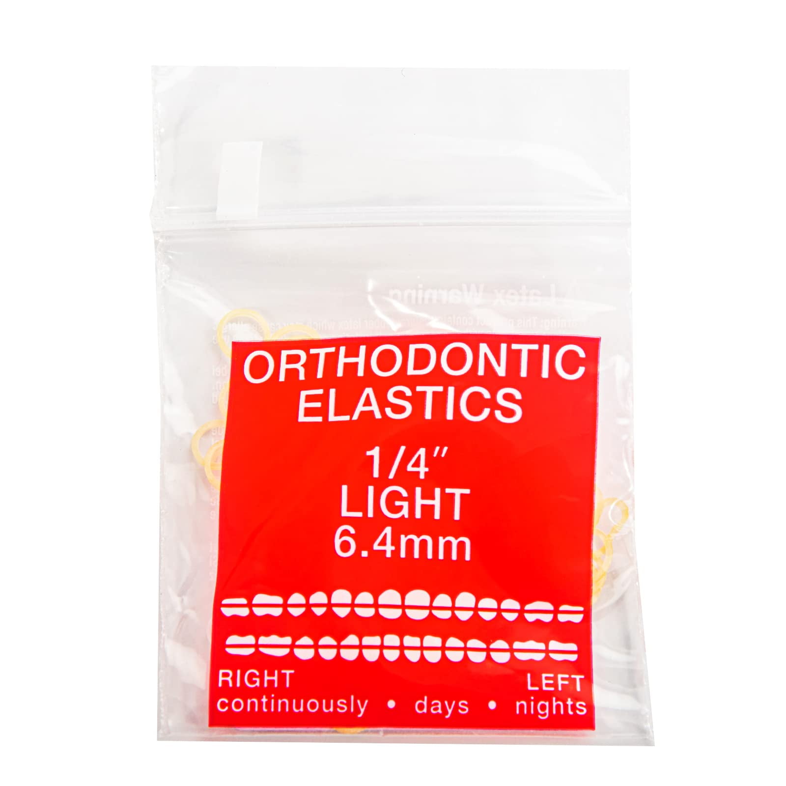 JMU Orthodontic Elastics 1/4 Light 100 Pack Intraoral Elastic Bands