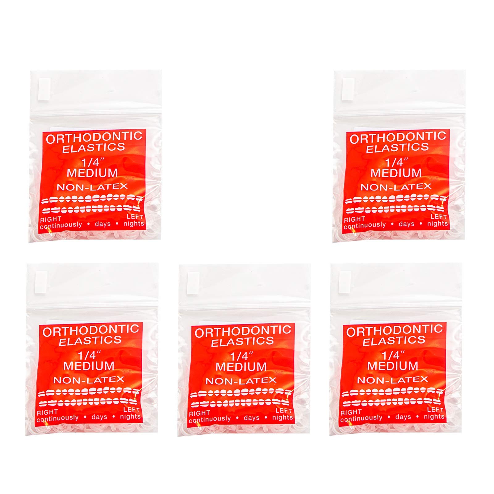 JMU Orthodontic Elastics 1/4 Light, 500 pack 2.5 oz Clear Dental Rubber
