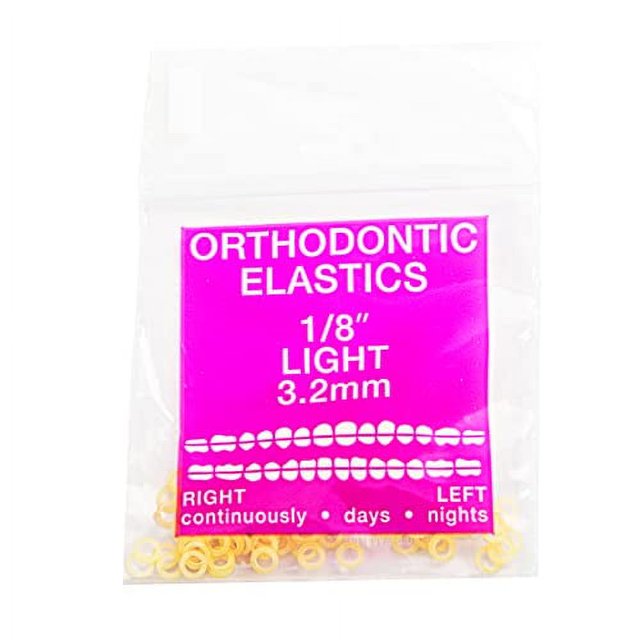 JMU Orthodontic Elastics 1/8 Light, 100 Pack Intraoral Elastic Bands