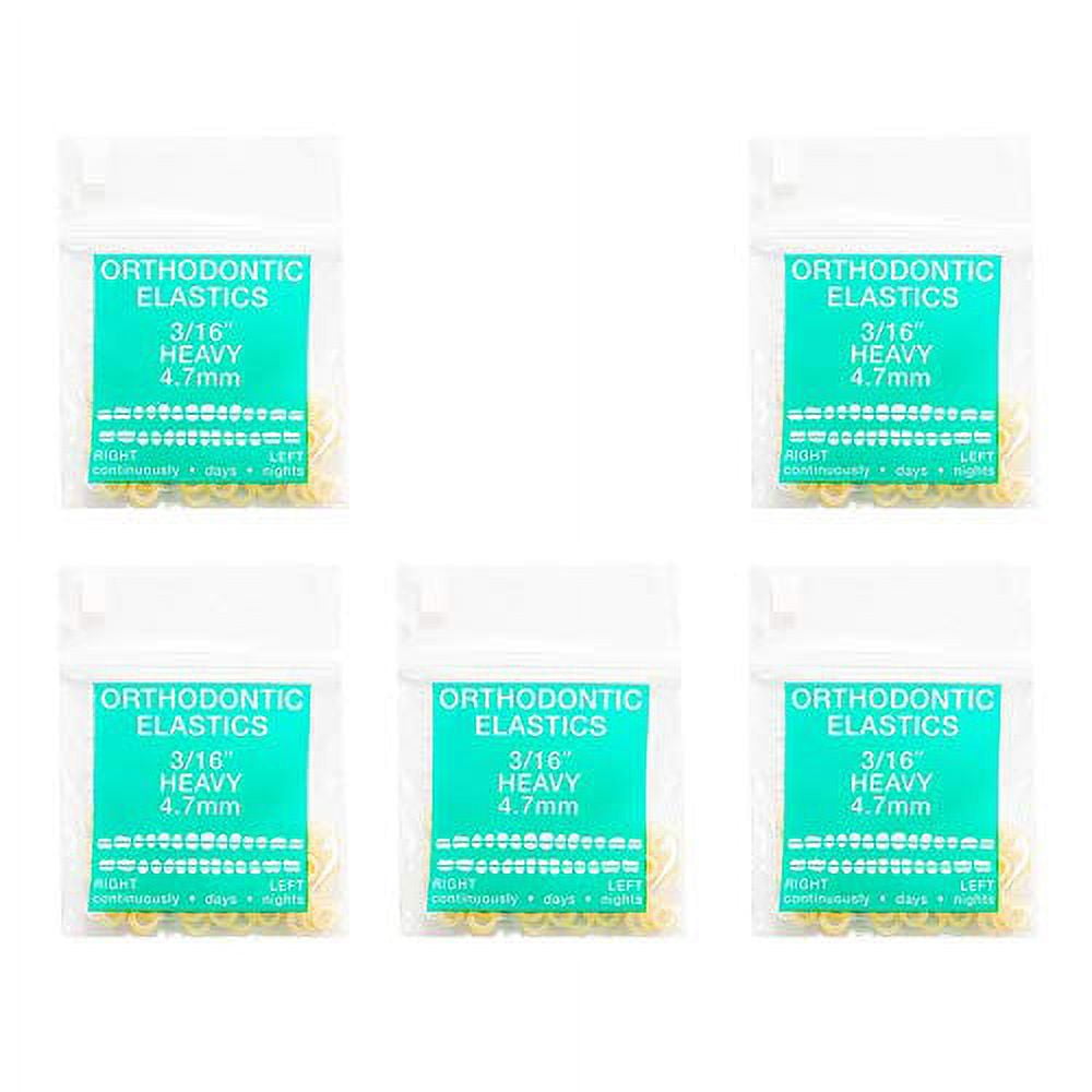 JMU Orthodontic Elastics 3/16 Heavy, 500 pack 6.5oz Latex Dental Rubber