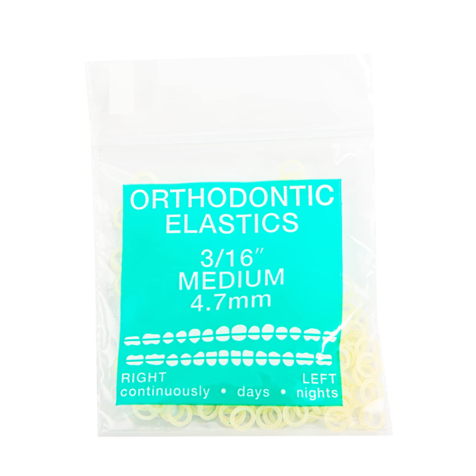 JMU Orthodontic Elastics 3/16 Medium, 100 Pack Orthodontic Rubber Bands