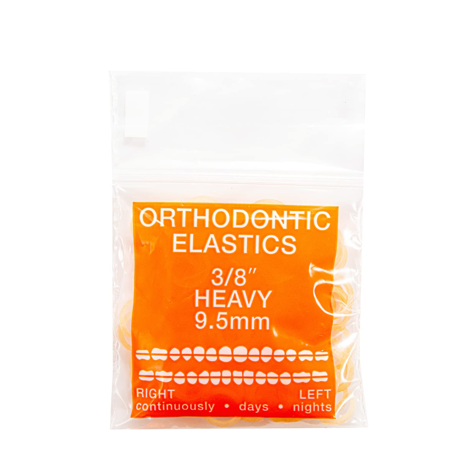 JMU Orthodontic Elastics 3/8 Heavy, 100 Pack Intraoral Elastic Bands