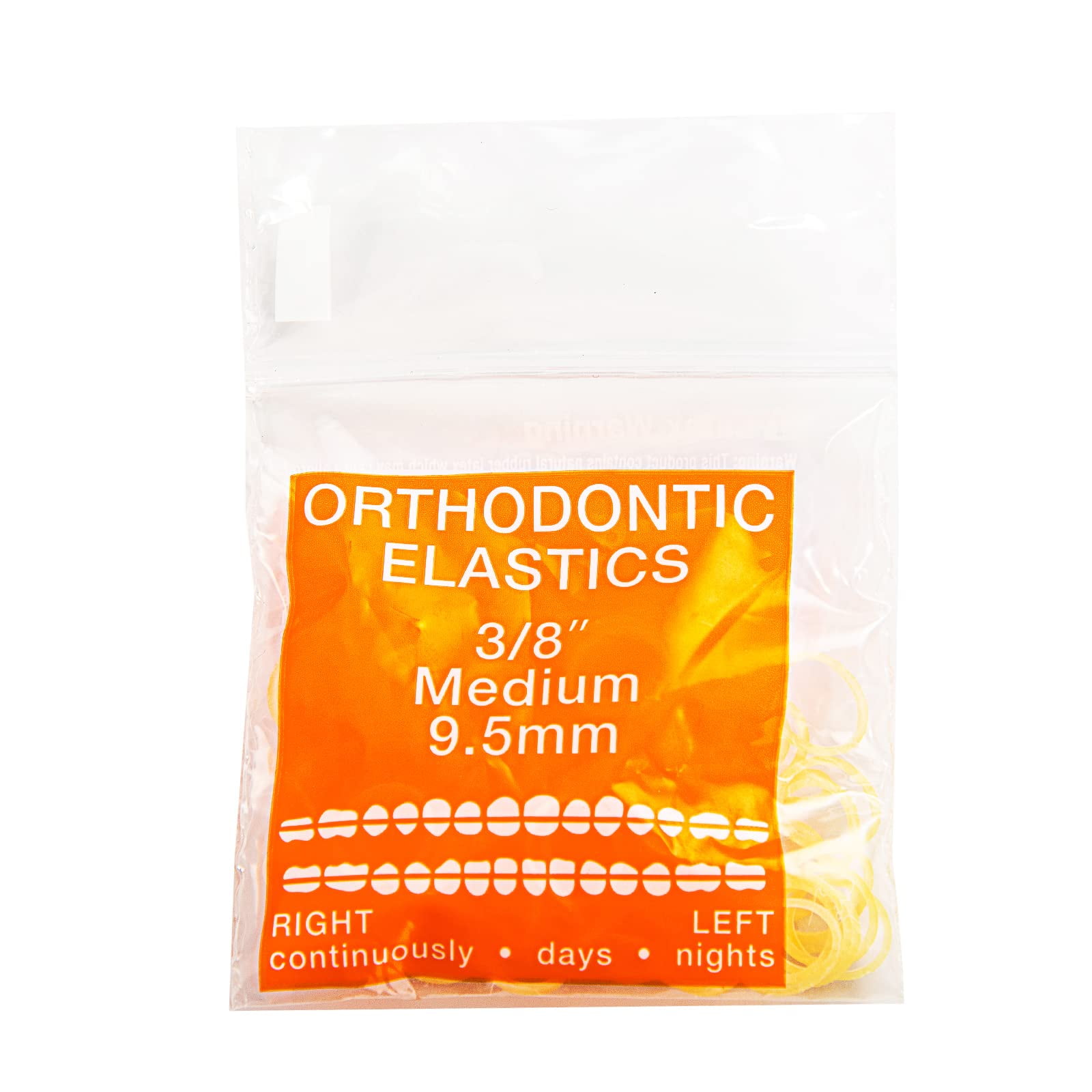 JMU Orthodontic Elastics 3/8 Medium, 100 Pack Intraoral Elastic Bands