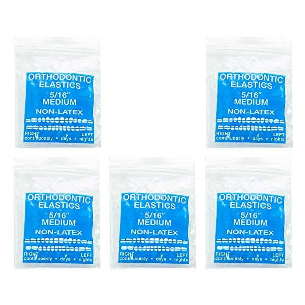 JMU Orthodontic Elastics 5/16 Inch Medium 4.5oz 500 pack Intraoral Elastic Bands Latex Free