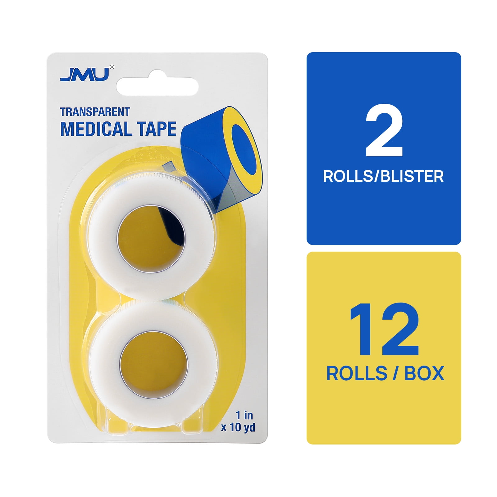 4 Rolls Clear Medical Tape - 2 Inch X 10 Yards Breathable First Aid Bandage Tape