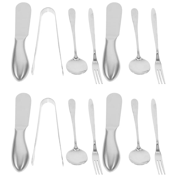 UPGRATOR Serving Tongs Forks And Spoons Silverware Set 1 Set 5.7X0.8X0.4in