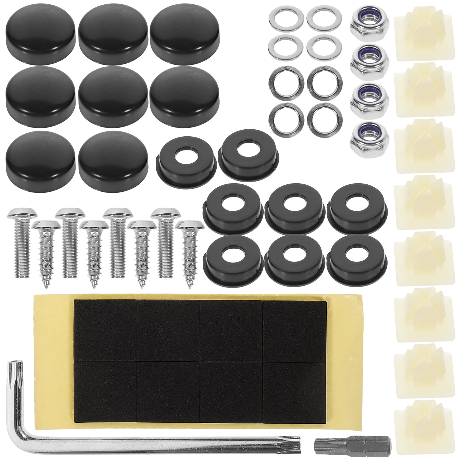 JMXIANG 1 Set License Plate Screws Stainless Steel License Plate