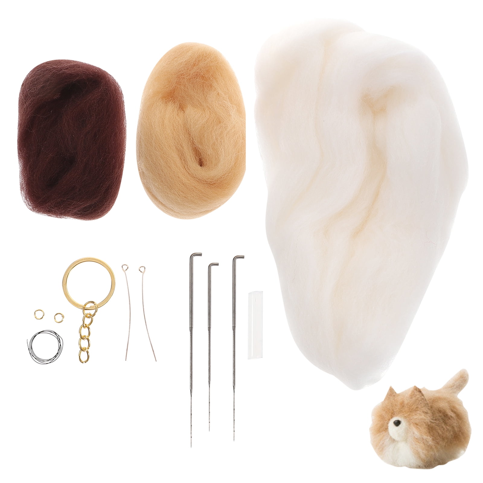 JMXIANG 1 Set Needle Felting Kit DIY Wool Felt Materials Animals Needle