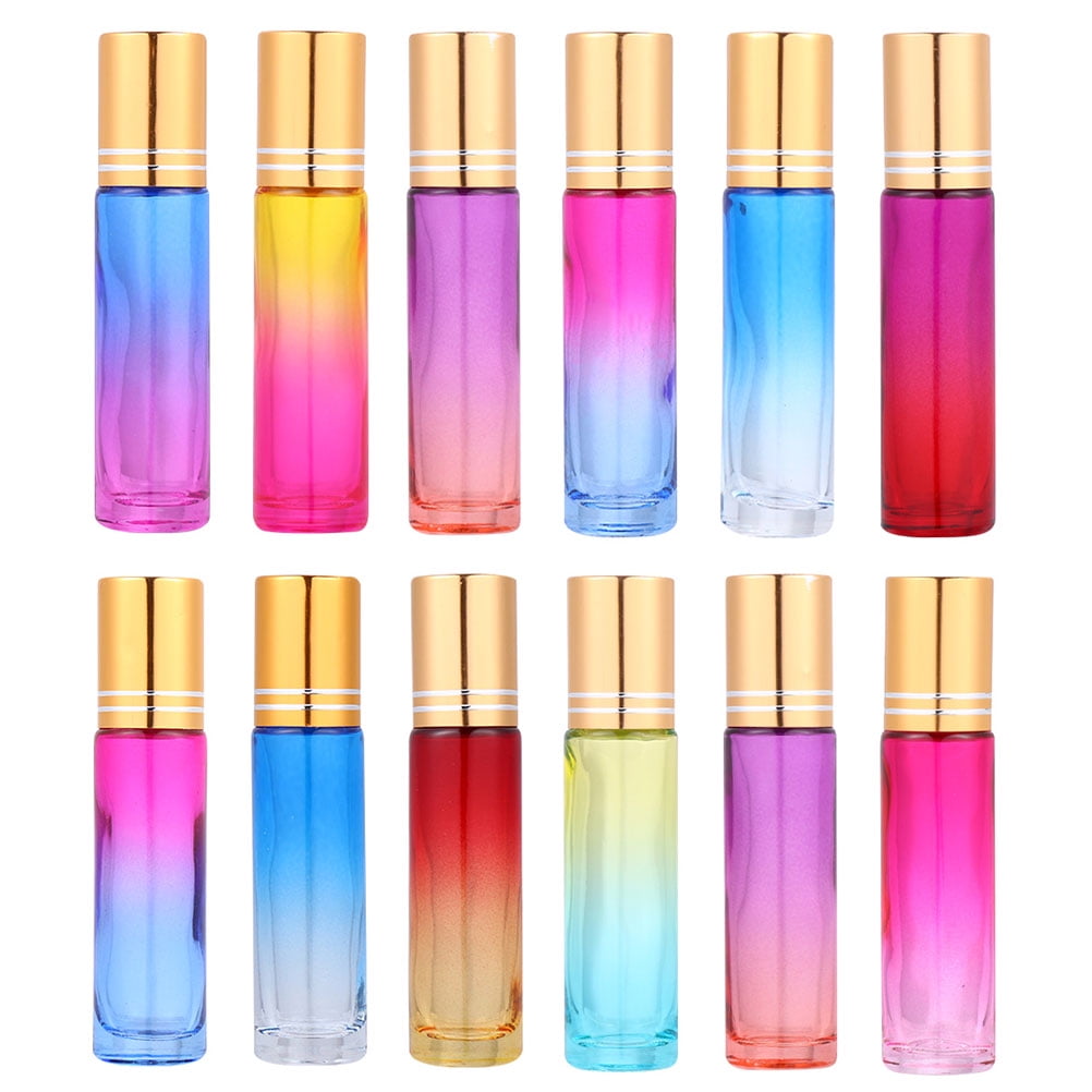 JMXIANG 20pcs 10 ml Glass Mini Roll On Bottles Empty Essential Oil