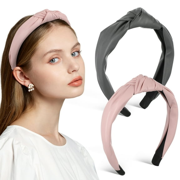 JMXIANG 2pcs Top Knot Headbands Wide Headbands Fashion Hair Bands Women Styling Hair Bands Face Washing Headbands Chunky Headband