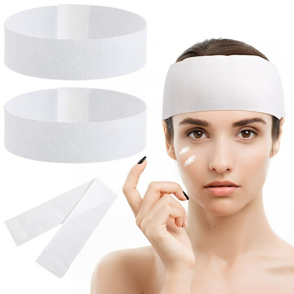 UPGRATOR Disposable Spa Headbands for Facials Made of Non Woven Fabrics White Hair Bands with Excellent Elasticity 30 Pcs