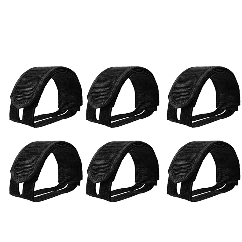 JMXIANG 6 Pcs Lightweight Bike Pedal Straps For Fixed Gear Bike (Black