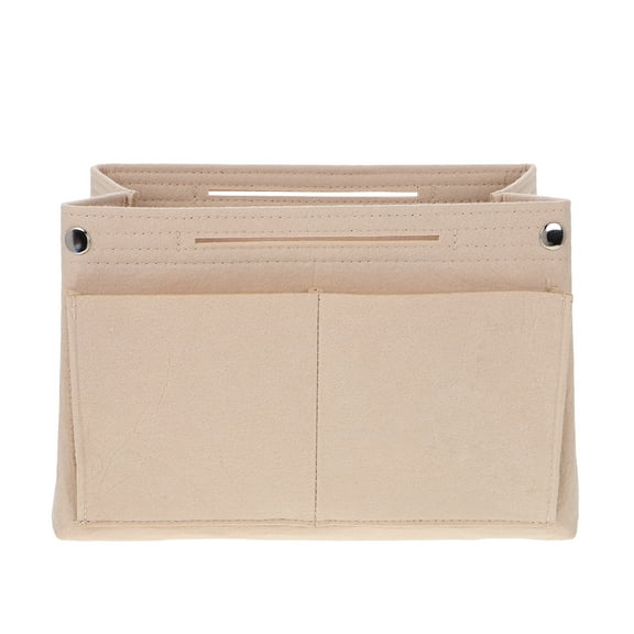 JMXIANG Felt Purse Organizer Handbag Insert Liner Shaper Bag Interior Insert Accessories For Bucket Makeup Bag Beige