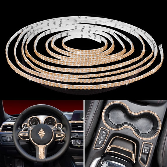 JMYHOAM Car Gadgets Self Adhesive Shiny Crystal Car Decoration Sticker Car Accessories on Clearance