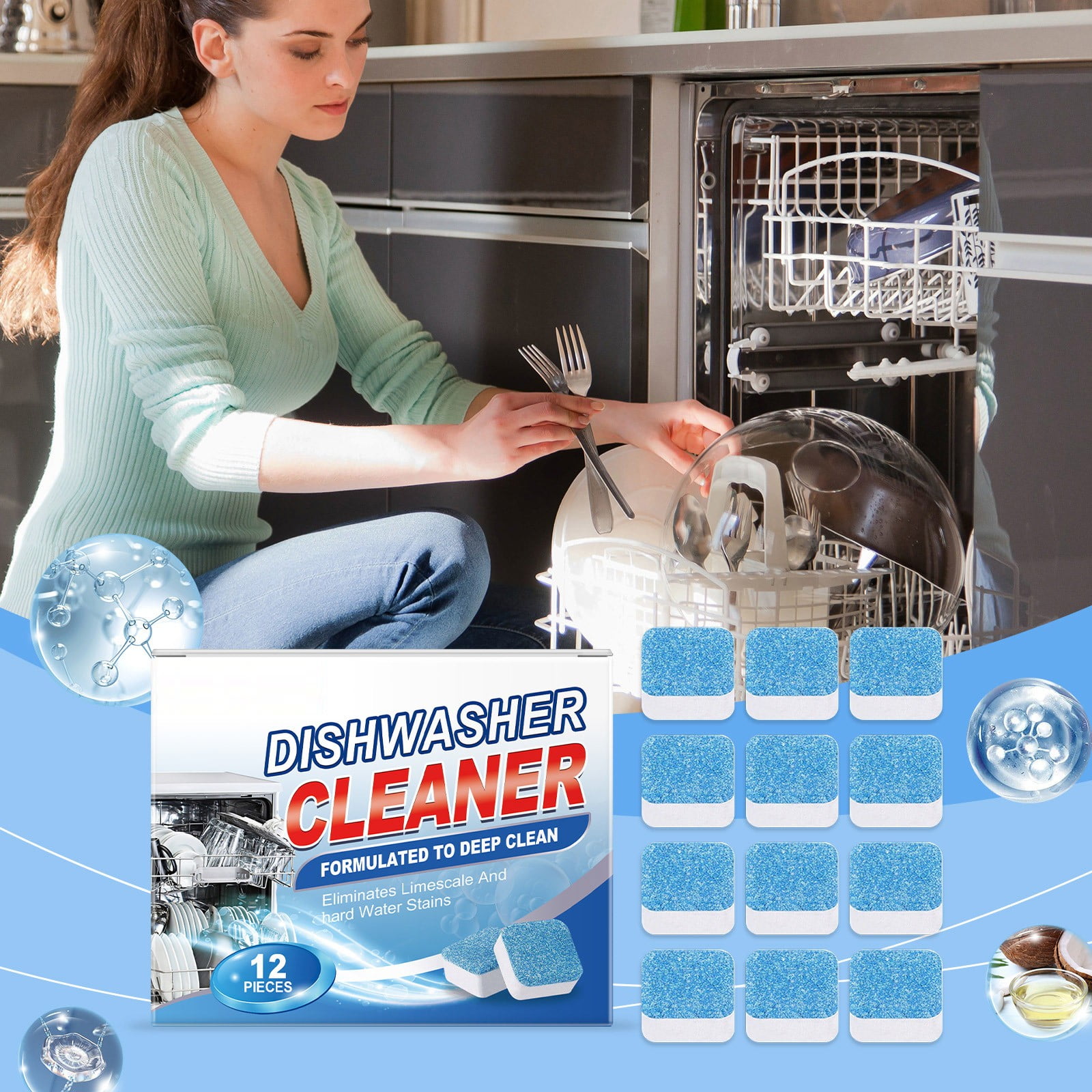 JMYHOAM Cleaning Tools Dishwasher Cleaner Deeps Cleaning Deodorant Efficient Decontamination Cleaning Effect Is RemarkableProtect The Dishwasher And Extend Its Life Cleaning Supplies