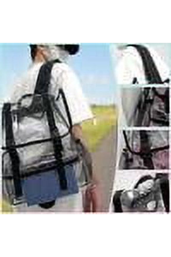 Clear Backpack with Reinforced Straps & Front Accessory Pocket - for School, Security, & Sporting Events Home Storage