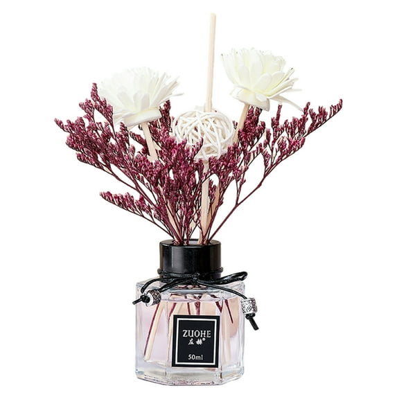 JMYHOAM Flower Diffuser for Home Decor - 50ml Glass Oil Diffuser Long Lasting Bathroom Fresheners Diffuser for Bathroom Decor Perfume