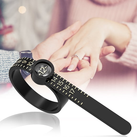 JMYHOAM Home Gadgets Ring Sizer Measurement Tool Reusable Finger Size Measurement Tape with Glass Jewelry Size Measurement Tool 1-17 US Ring Size Tools on Sale and Clearance