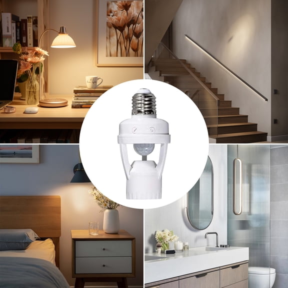 JMYHOAM Home Gadgets infrared Motion Sensor Light Socket E27 Screw in Adapter for Automatic Light Control Easy install Duration Ideal for Outdoor indoor Garage Light Tools on Sale and Clearance