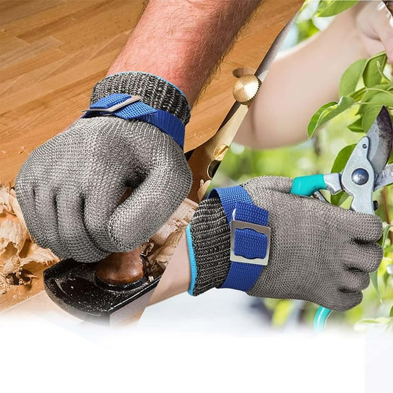 JMYHOAM Kitchen Gadgets Cleaning Gloves Grade A9 Cut-proof Gloves 316 Stainless Steel Mesh Metal Gloves Cutting Gloves Kitchen Shelling Fillet Cutting Meat and Metal Working Gloves Kitchen