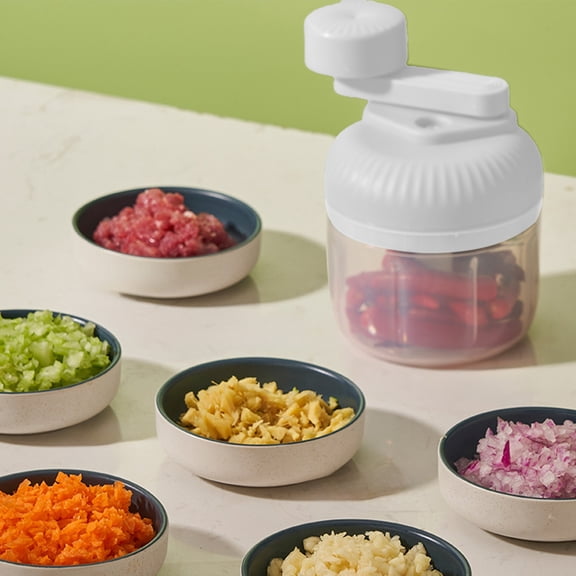 JMYHOAM Kitchen Gadgets Food Chopper Handheld Vegetable Chopper Meat Grinder Garlic Chopper Hand Crank Food Processor for Salsas Pesto Cooking 250ml Capacity Home and Kitchen on Clearance