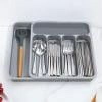 JMYHOAM Storage Containers Kitchen Drawer Organizer Silverware Organizer for Kitchen Storage Tray Box for Cutlery Spoon Knife and fork Partition Storage Home and Storage