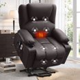 thumbnail image 1 of JMYMRY Leather Power Lift Recliner Chair for Elderly with Heat and Massage, Adjustable Angle, Side Pocket and USB Charge Port for Living Room, Brown, 1 of 8
