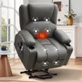 thumbnail image 1 of JMYMRY Leather Power Lift Recliner Chair for Elderly with Heat and Massage, Adjustable Angle, Side Pocket and USB Charge Port for Living Room, Gray, 1 of 8