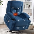 thumbnail image 1 of JMYMRY Power Lift Recliner Chair for Elderly with Vibration Massage and Heating, Adjustable Rocker with Cup Holders and Side Pockets, USB Charge Port, Blue, 1 of 9