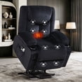 thumbnail image 1 of JMYMRY Power Lift Recliner Chair for Elderly with Vibration Massage and Heating, Extra Wide Adjustable Rocker with Cup Holders, Side Pockets and USB Charge Port, Black, 1 of 8