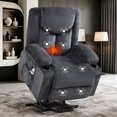 thumbnail image 1 of JMYMRY Power Lift Recliner Chair for Elderly with Vibration Massage and Heating, Extra Wide Adjustable Rocker with Cup Holders, Side Pockets and USB Charge Port, Gray, 1 of 8