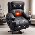 thumbnail image 1 of JMYMRY Power Lift Recliner Chair for Elderly with Heat and Massage, Adjustable Angle, Side Pocket and USB Charge Port for Living Room, Black, 1 of 1