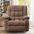 thumbnail image 1 of JMYMRY Recliner Chair, Swivel Rocker Recliner for Adults, Recliner Chair with Heat and Massage, Manual Recliner with Cup Holders for Living Room, Brown, 1 of 12