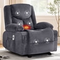 thumbnail image 1 of JMYMRY Recliner Chair with Vibration Massage and Heating for Living Room, Adjustable Rocker with Cup Holders and Side Pockets, USB Charge Port,Gray, 1 of 8