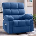 thumbnail image 1 of JMYMRY Rocker Recliner Chair with Side Pockets, Adjustable Lounge Chair with Elegant Design for Living Room, Bedroom, Blue, 1 of 7