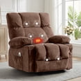 thumbnail image 1 of JMYMRY Rocker Recliner Chair with Vibration Massage and Heating, Cup Holders and Side Pockets, Adjustable Lounge Chair for Living Room, Brown, 1 of 8
