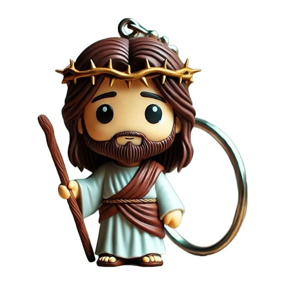 JMZSP Doll Key Chain Keyring Jesus Doll Keychain Figurine Keychain Easter Cute Keychains