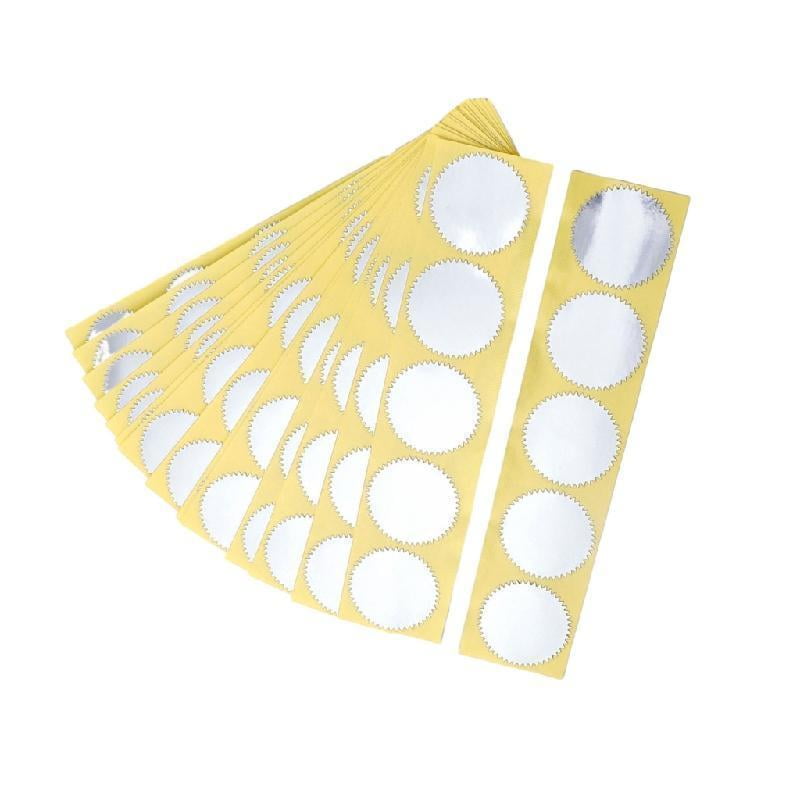41mm Wavy Edge, Shiny Silver, Certificate Wafer Company Seal Labels, Stickers For Embossing, Awards & Rewards