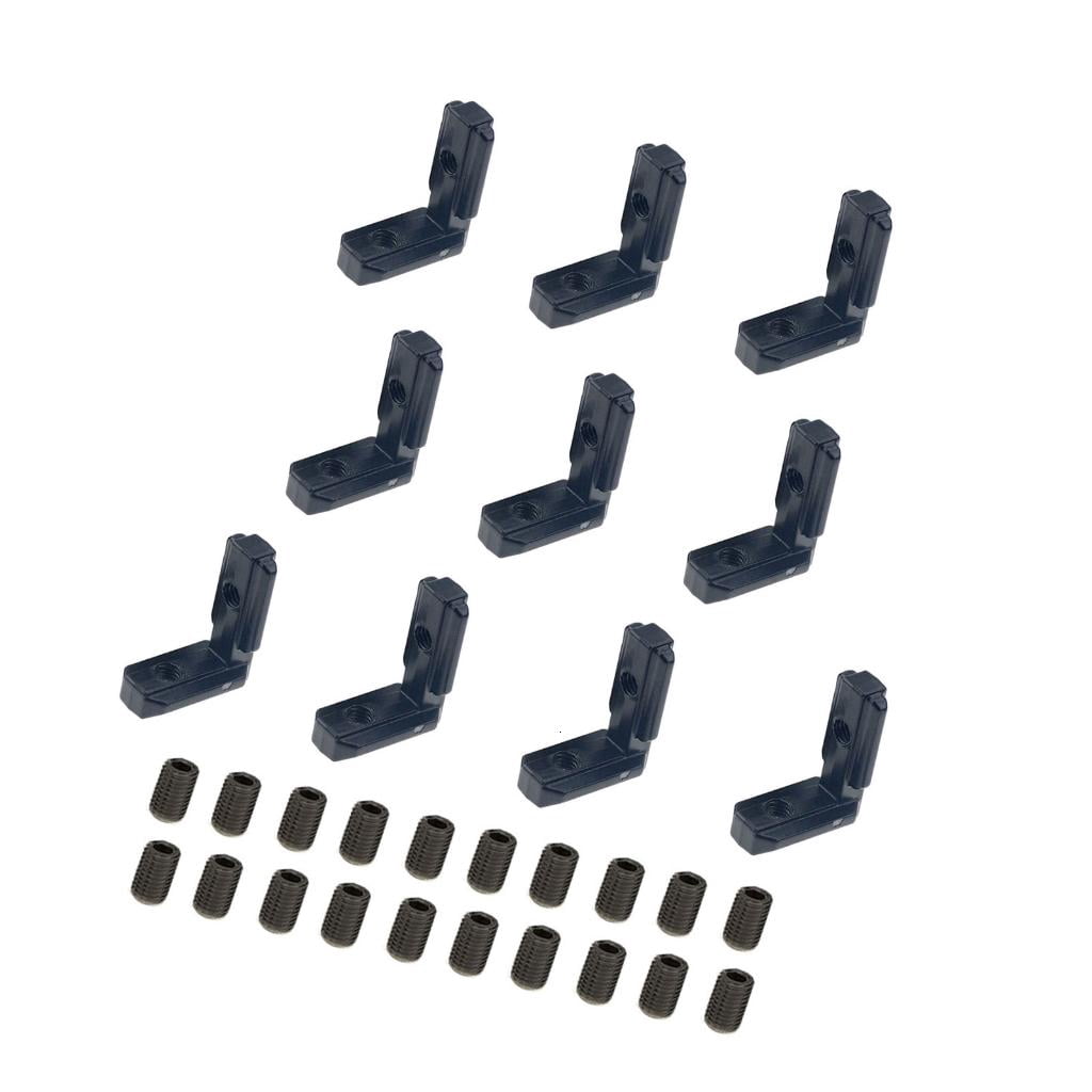 JNANEEI 10pcs Profiles L Shape Angle Brackets Inner Corner Connectors ...