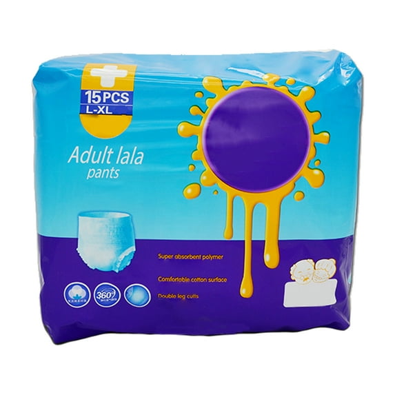 JNANEEI 15PCS Adult Diaper Disposable for Old People Underwear Type Elderly Care Adults Strong Absorption Sanitary Pants