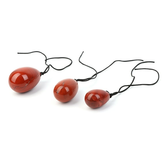 YUOPEEA 3pcs Natural Red Jasper Yoni Egg Kegel Exercise for Women for Health Ca